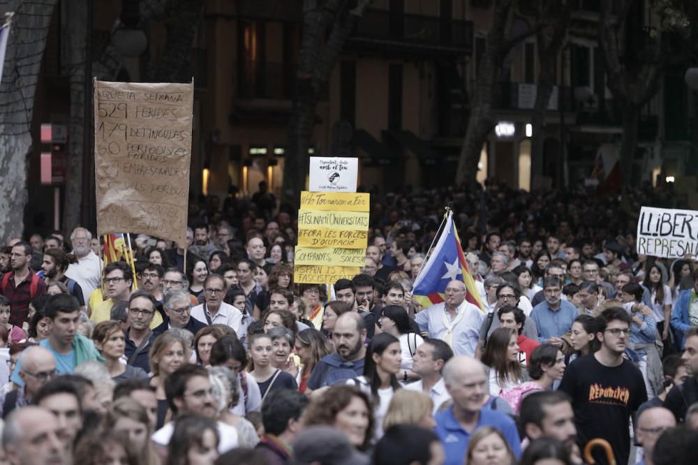 Miles de personas contra la sentencia del 'procés' en Palma