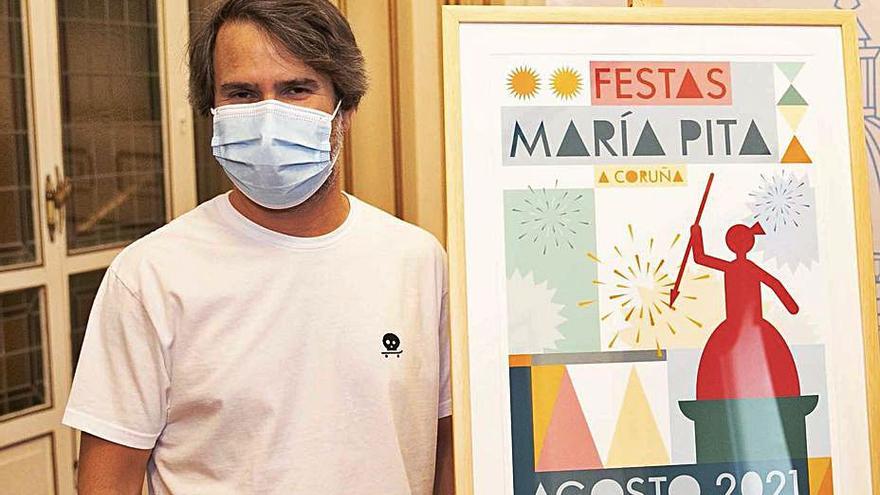 Héctor Francesch, con el cartel de las fiestas.   | // L.O.