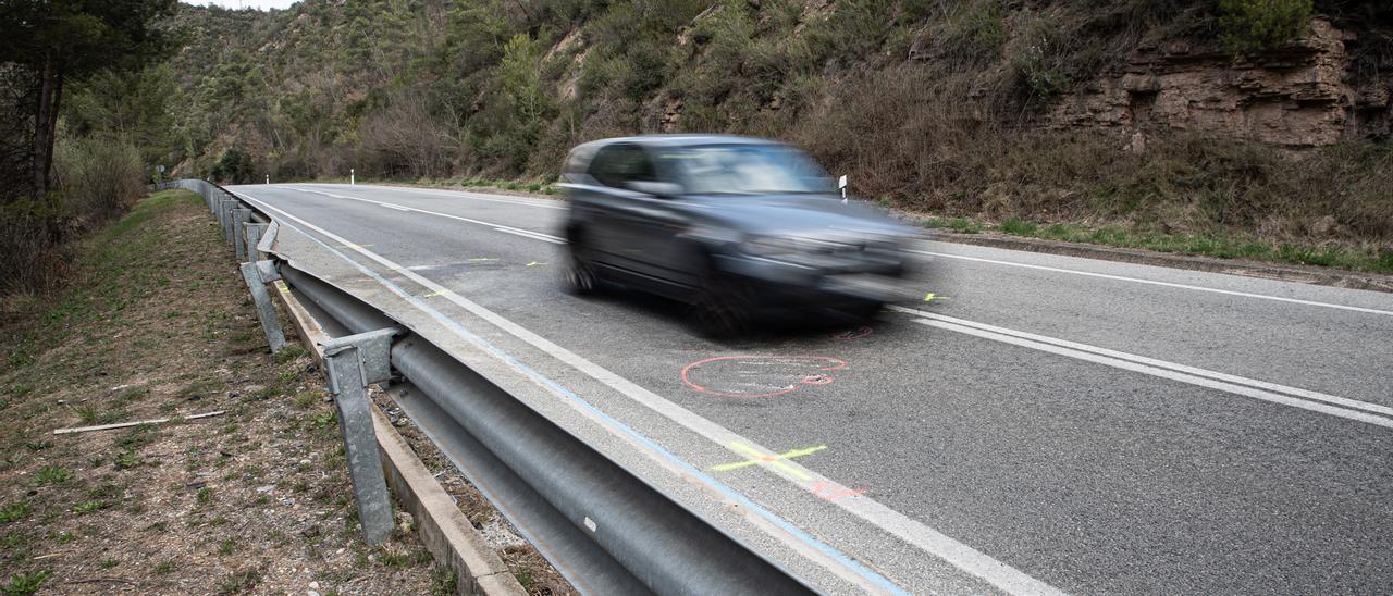 El punt exacte on hi va haver l'últim accident a la C-55