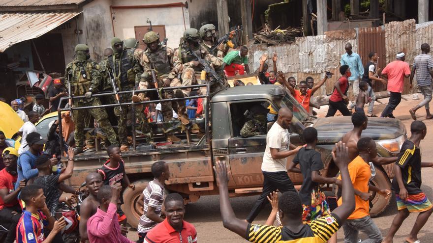 Imagen de archivo de militares en Conakry, Guinea.