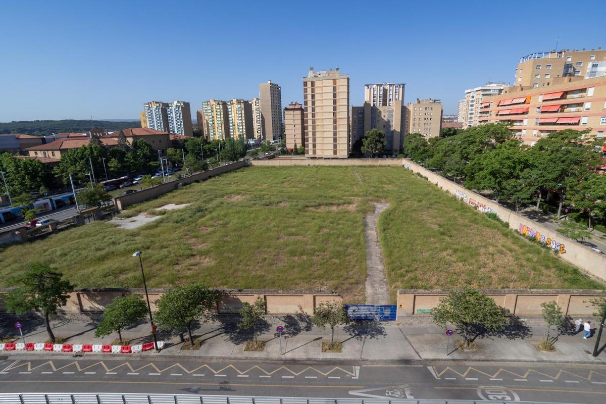 Vista del solar del antiguo convento Jerusalén de Zaragoza.