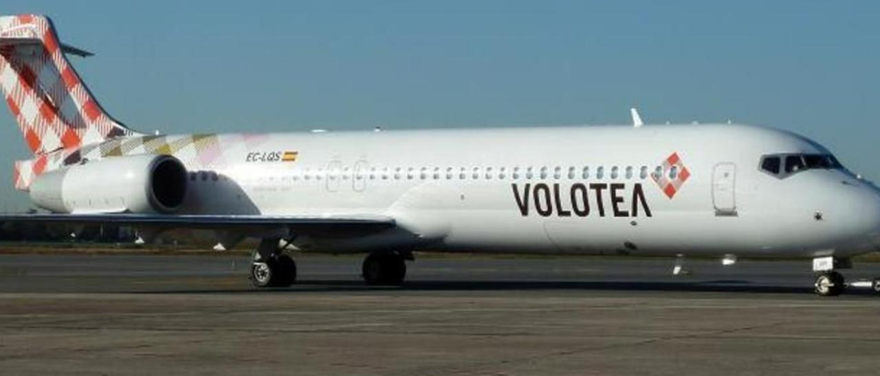 Imagen de uno de los aviones de la aerolínea Volotea.