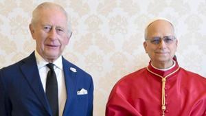 Carles III i el papa Lleó XIV, ahir al Vaticà. | EUROPA PRESS