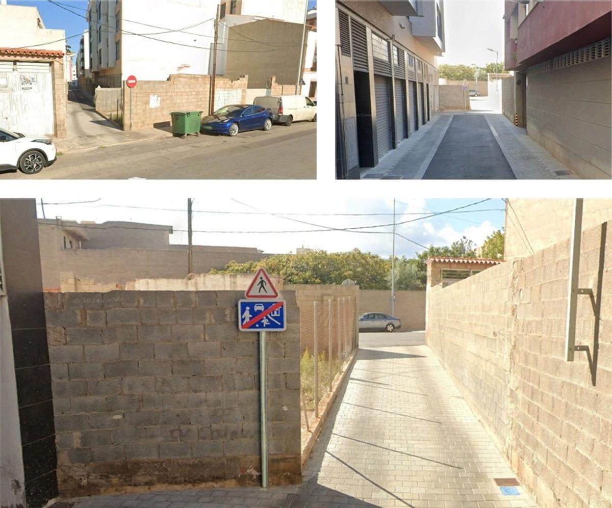 Imágenes del tramo que falta por abrir en la calle Segorbe de Almassora.