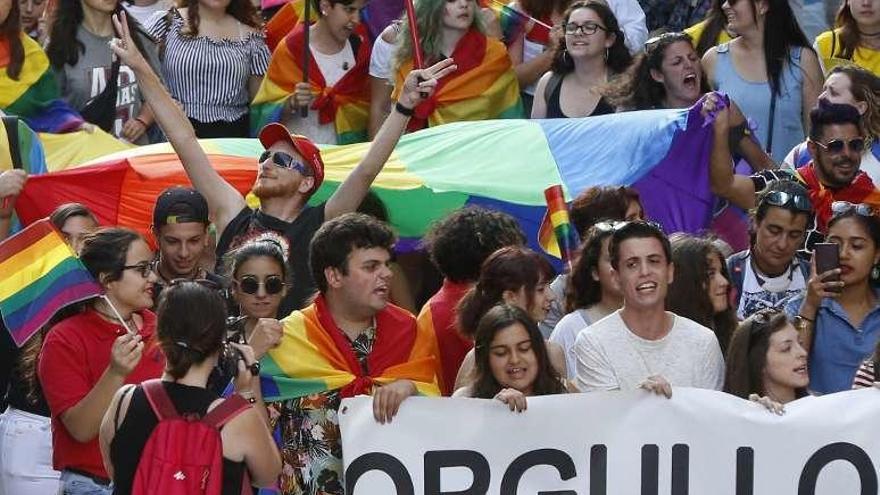 Un momento de la manifestación LGTBI en Vigo. // Ricardo Grobas