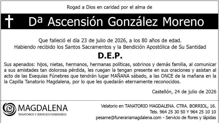 Dª Ascensión González Moreno