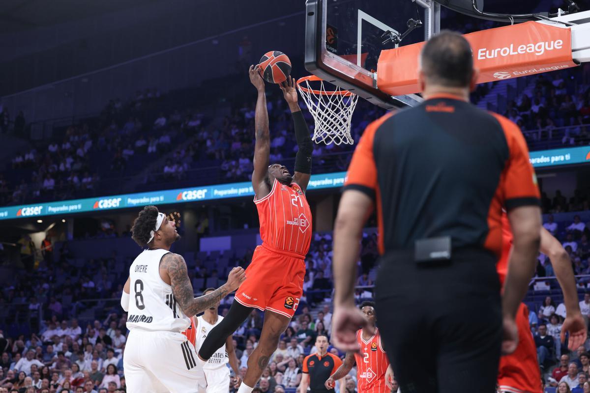 Tai Odiase of Hapoel IBI Tel Aviv in action during the Turkish Airlines EuroLeague 2025/26, Play Offs match 2 between Real Madrid and Hapoel IBI Tel Aviv at Movistar Arena on May 01, 2026 in Madrid, Spain. AFP7 01/05/2026 ONLY FOR USE IN SPAIN. Dennis Agyeman / AFP7 / Europa Press;2026;BASKET;SPAIN;SPORT;ZBASKET;ZSPORT;Real Madrid v Hapoel IBI Tel Aviv - Turkish Airlines EuroLeague 2025/26;