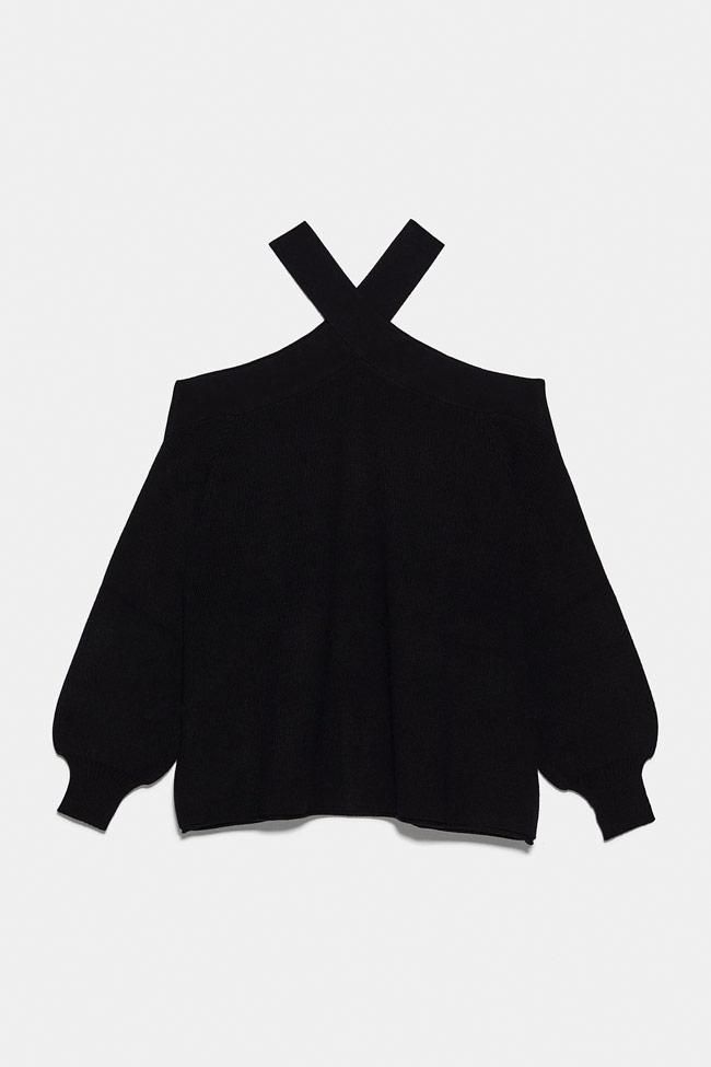 Jersey oversize con hombros descubiertos