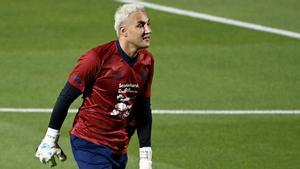 Keylor Navas, portero de Costa Rica, durante un entrenamiento