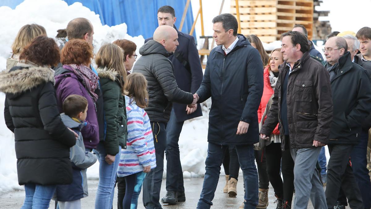 Pedro Sánchez visita la zona golpeada por la borrasca 'Gloria', en Cantavieja.