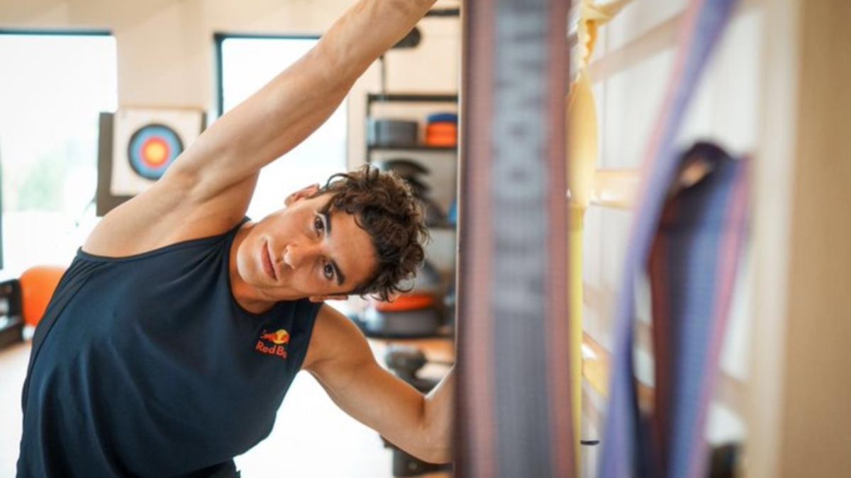 Marc Márquez, entrenando en el gimnasio