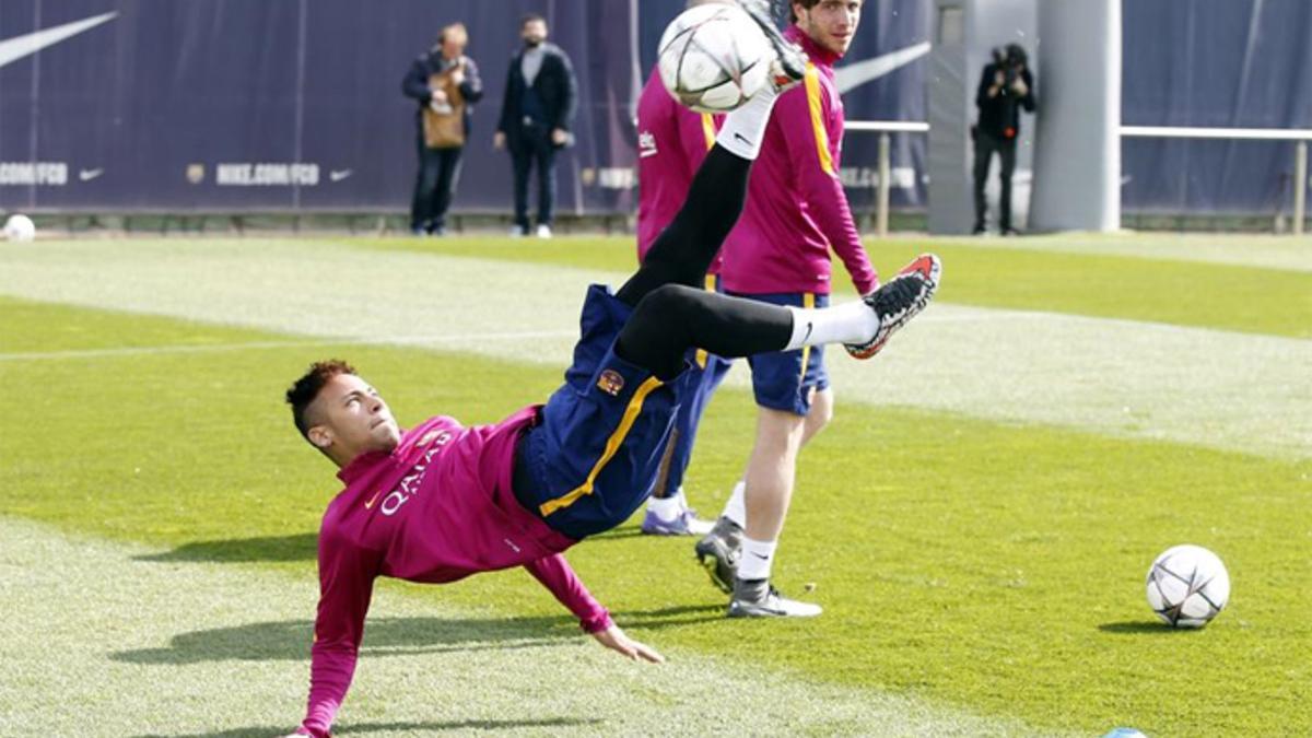 Neymar, durante un entrenamiento