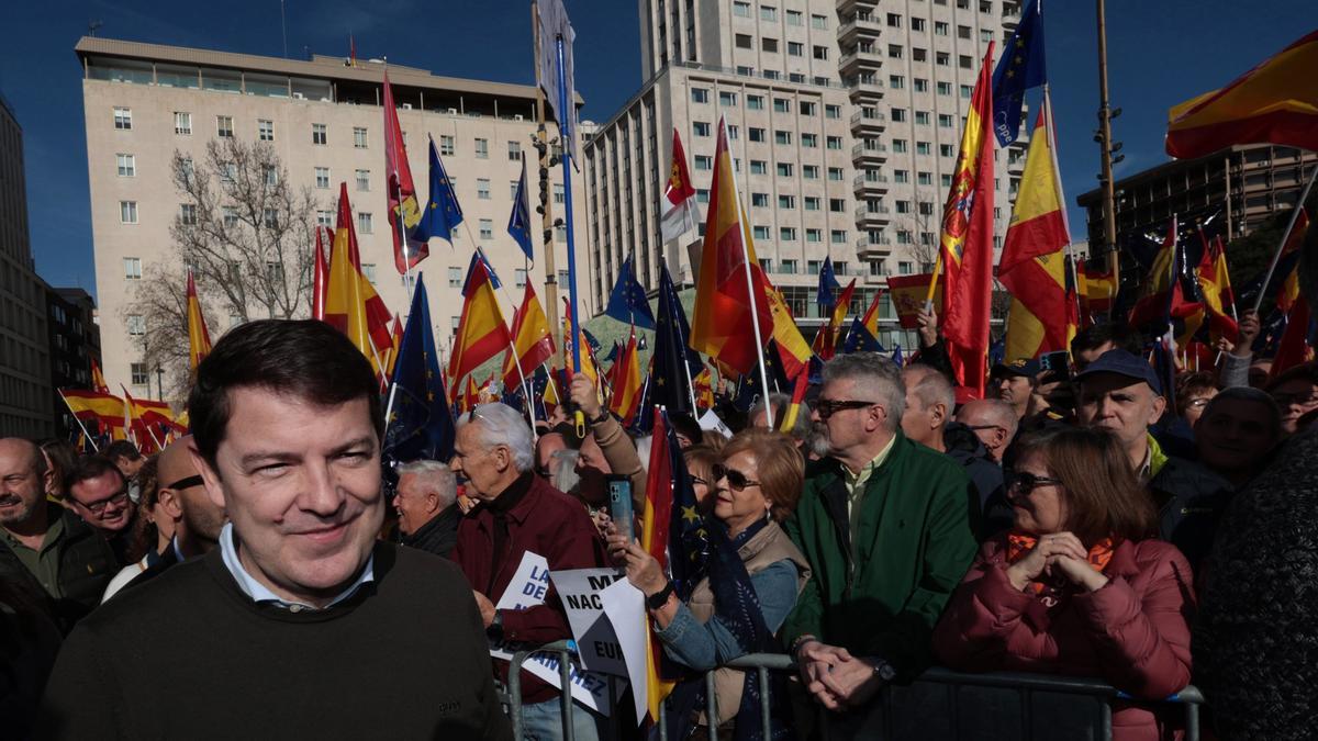 Presidente del PP de Castilla y León y de la Junta, Alfonso Fernández Mañueco, este domingo en Madrid