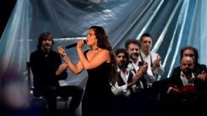 La cantante Rosalía en la gala de los Latin Grammy.
