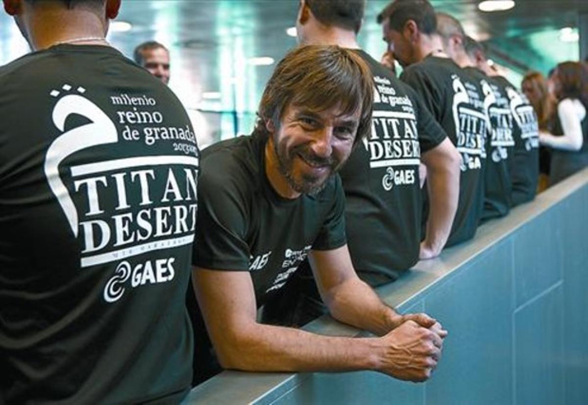 Santi Millán, durant la presentació de l’equip Gaes per a la Titan Desert, a la seu de la companyia de Barcelona. Santi Millán, durant la presentació de l’equip Gaes per a la Titan Desert, a la seu de la companyia de Barcelona.