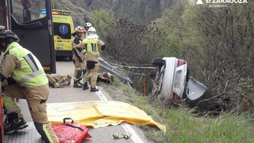 Herido tras sufrir un accidente al salirse de la carretera entre Embid de la Ribera y Calatayud