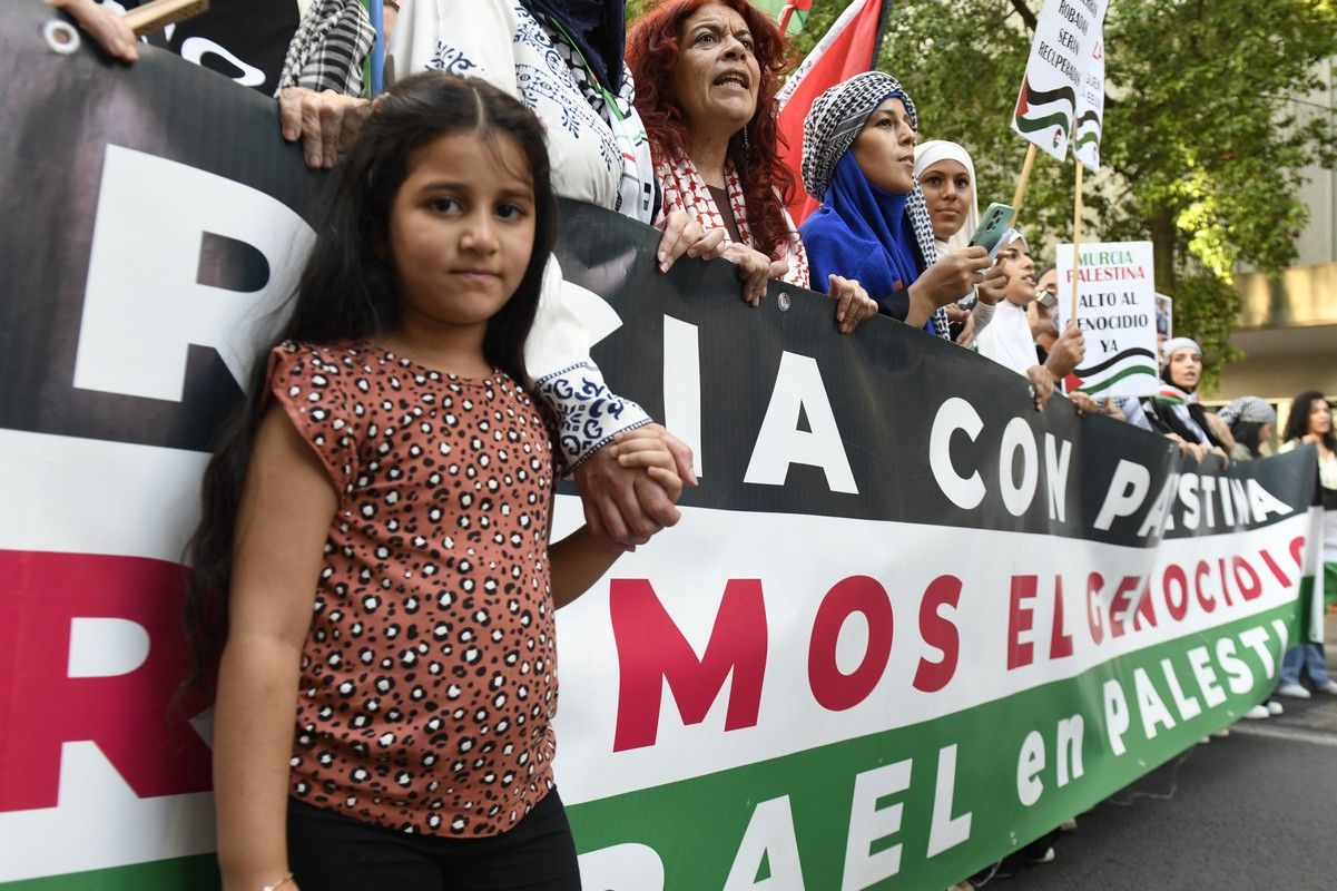 La manifestación de Murcia a favor de Gaza, en imágenes