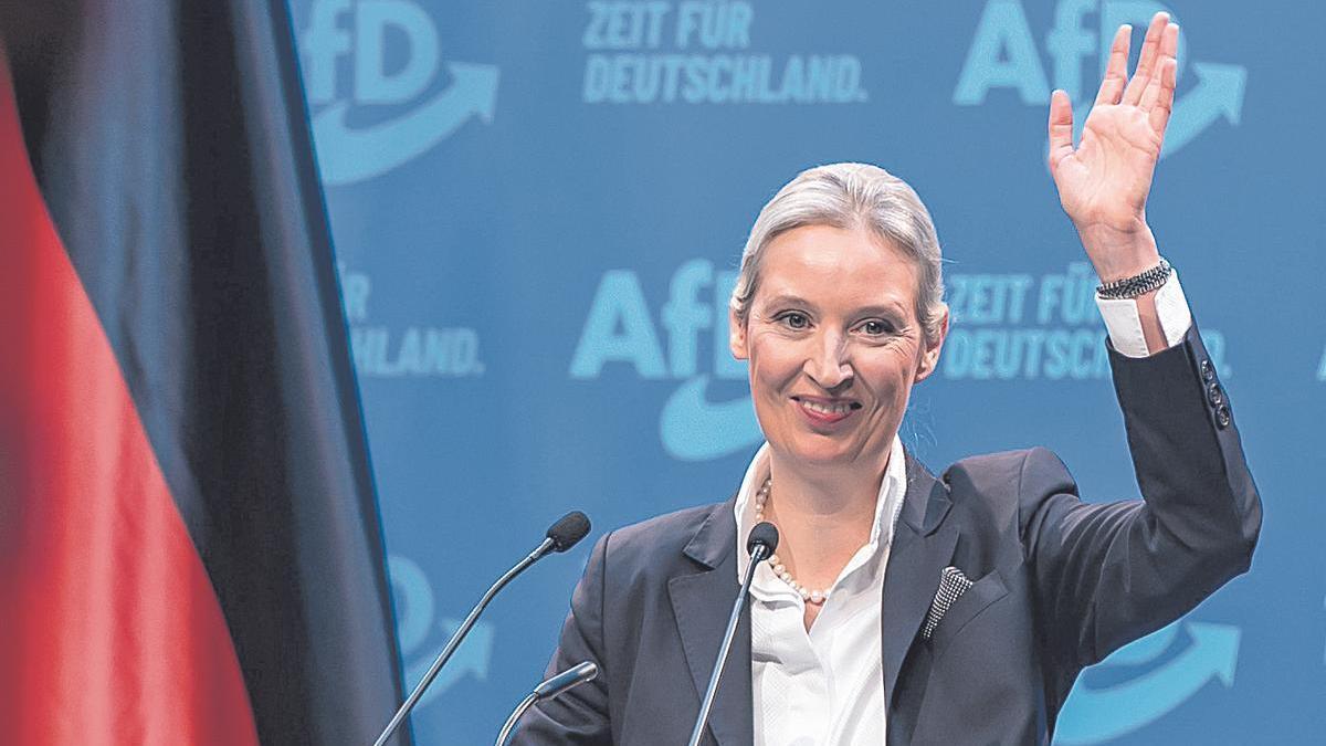 Alice Weidel, en un mitin de la AfD.
