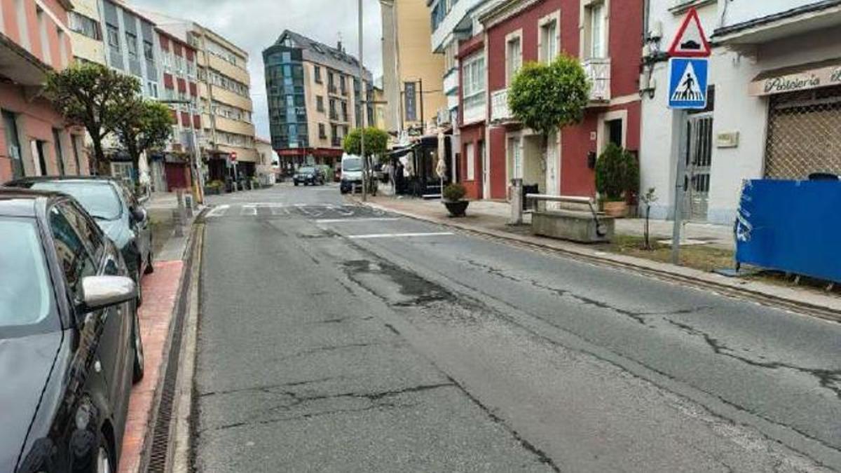 Vista de una de las calles en las que actuará el Concello de Miño.