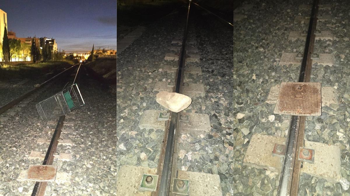 Obstáculos en vías de tren de Elche