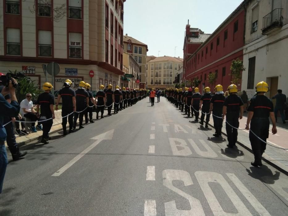 Manifestación de los bomberos de Málaga