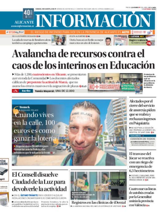 Estas han sido las portadas más destacadas de INFORMACIÓN en 2018