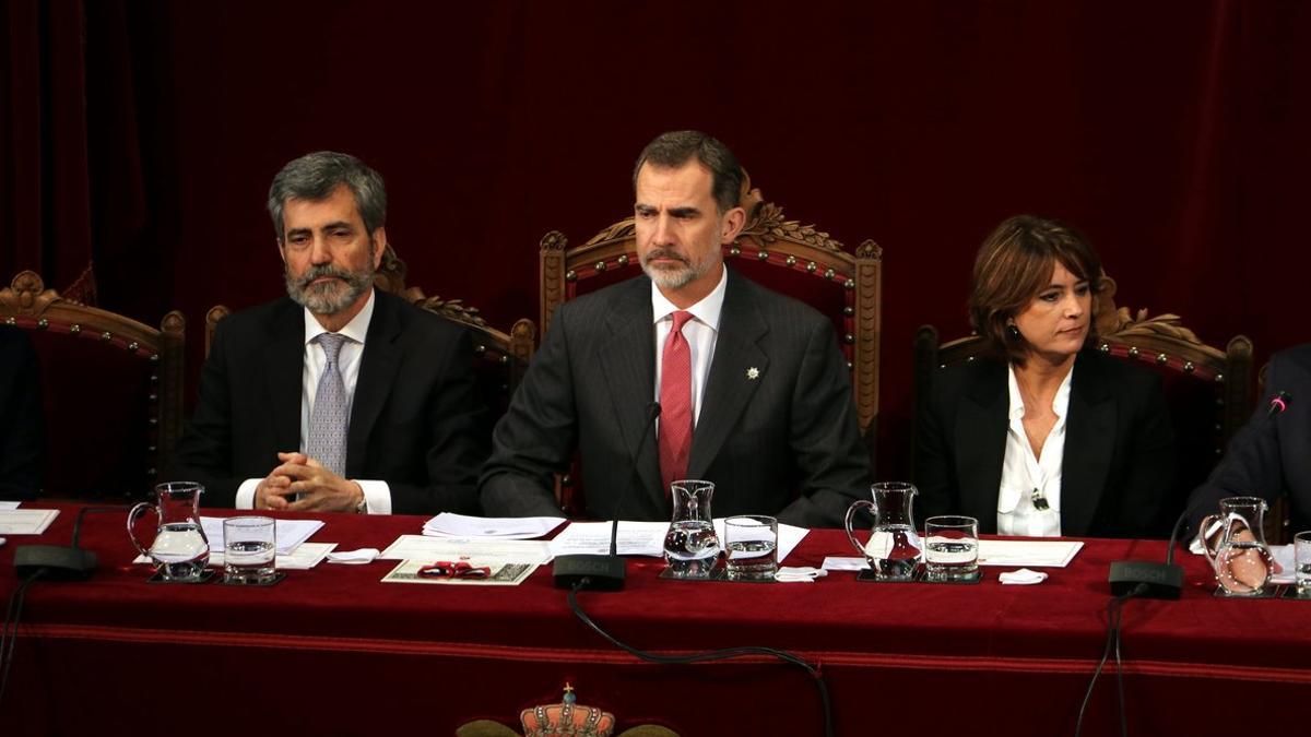 El rey Felipe VI en la entrega de despachos judiciales