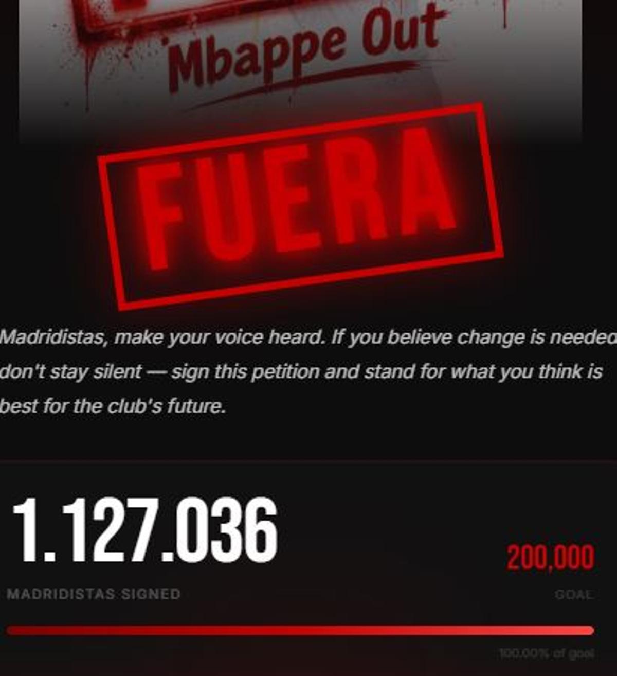 La campaña ya ha superado el millón de firmas
