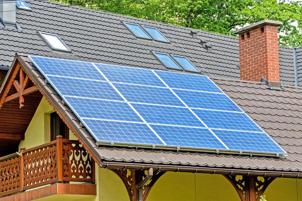 Panales solares en una vivienda.