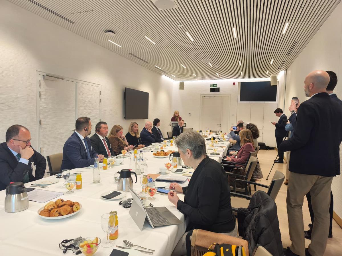 Un momento del desayuno de trabajo Parlamento Europeo.