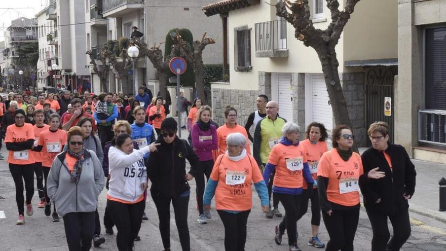 Una imatge de la Cursa de la Dona de la Jonquera, d&#039;aquest dimarts al matí