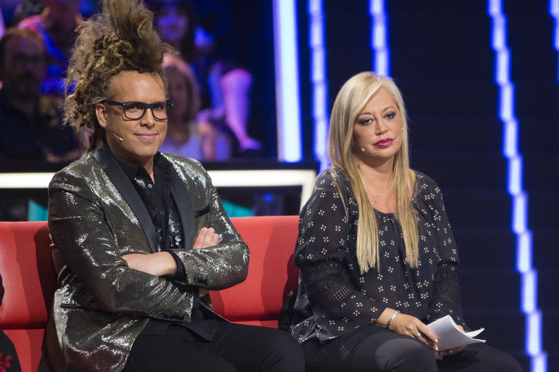 Torito, en 2017, junto a Belén Esteban en el plató de 'GH'