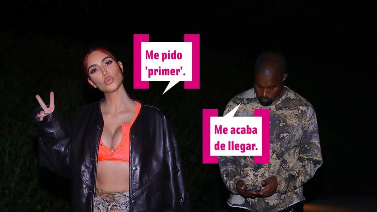 Kim Kardashian y Kanye West paseando juntos