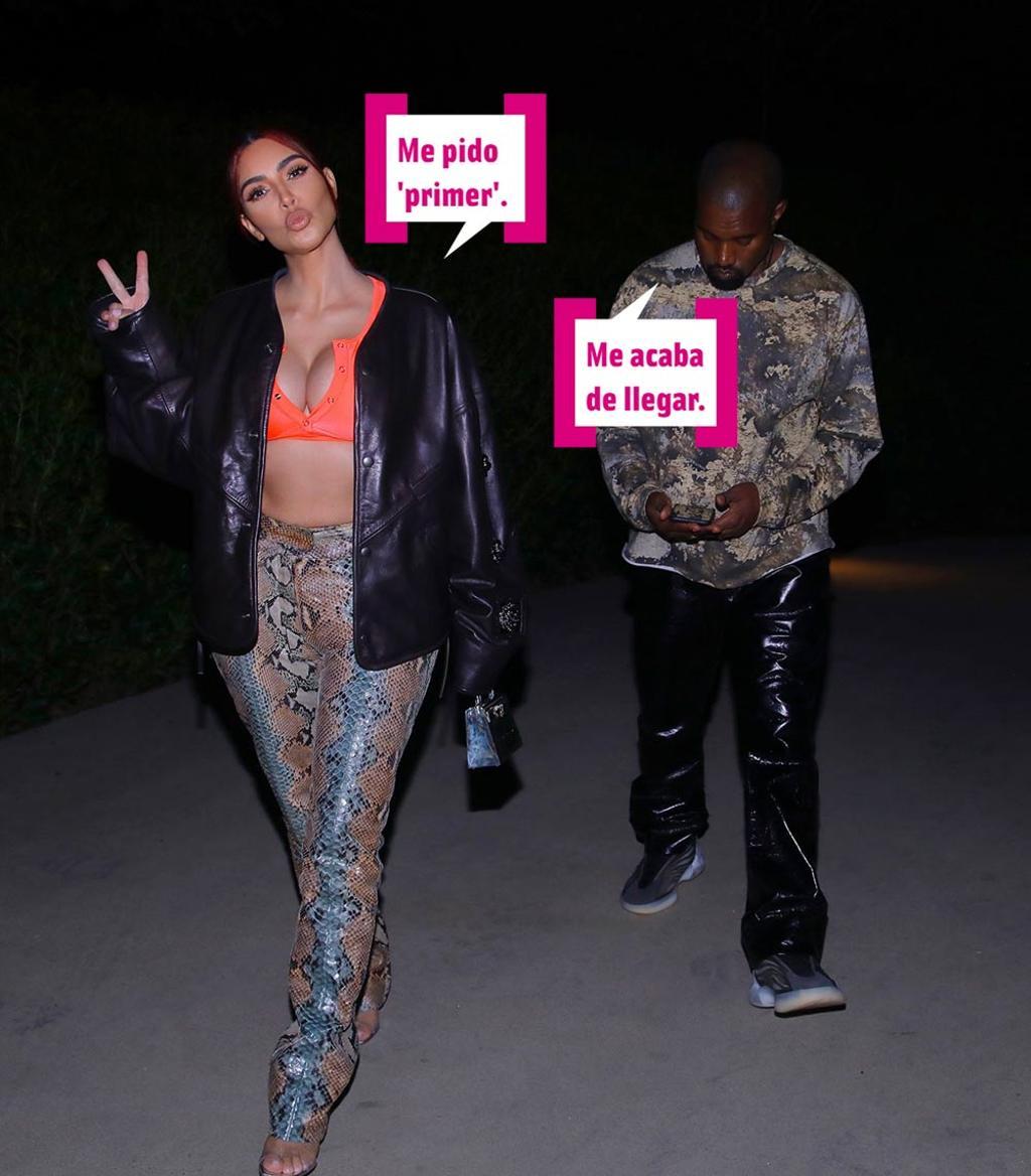 Kim Kardashian y Kanye West paseando juntos