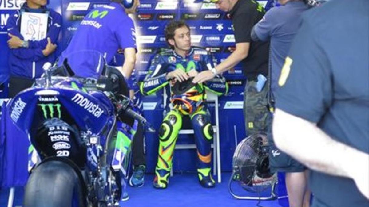 Valentino Rossi, ayer en Cheste.