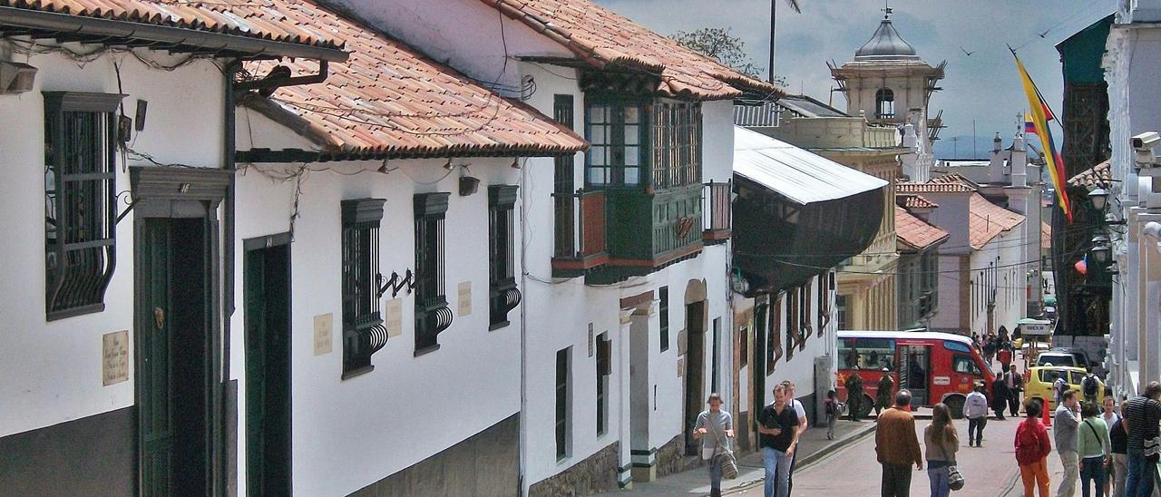 Vista de La Candelaria, no centro histórico de Bogotá.