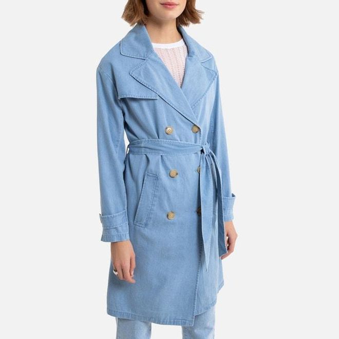 Trench vaporoso de denim ligero