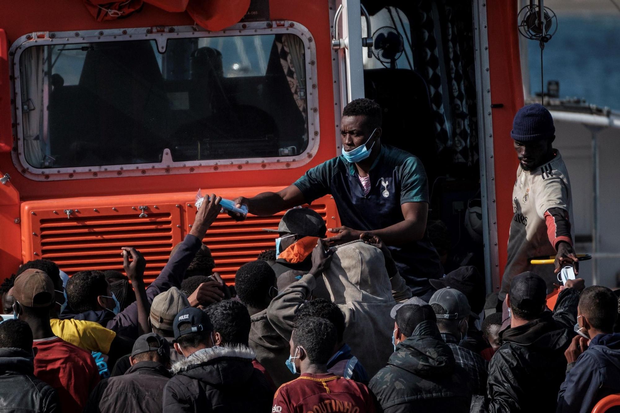 Llegada de migrantes a Arguineguín