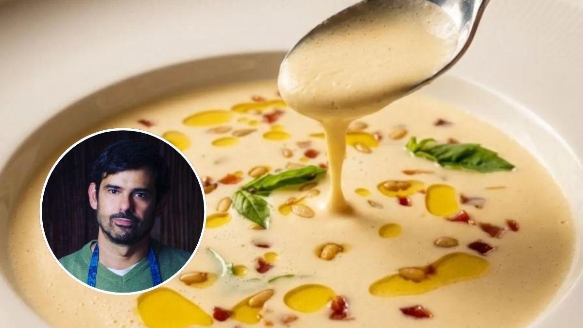 El cocinero sevillano Enrique Sánchez revela la mejor receta para hacer ajoblanco de huevo frito: "Lleva almendras, ajo y algunos piñones"