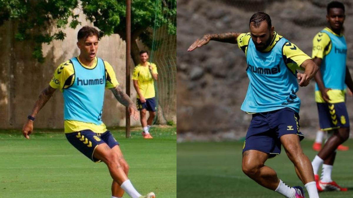 Jefté y Jesé entrenando durante la pretemporada de la UD Las Palmas.