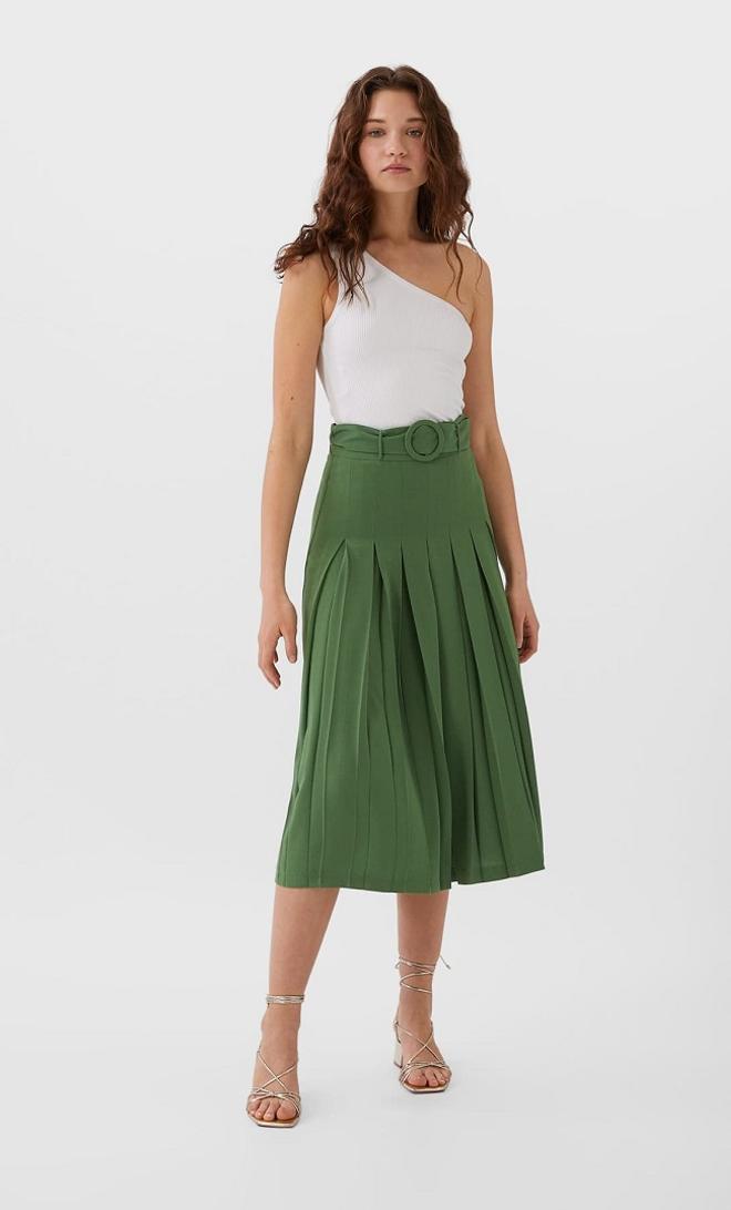 Falda pantalón de Stradivarius en verde