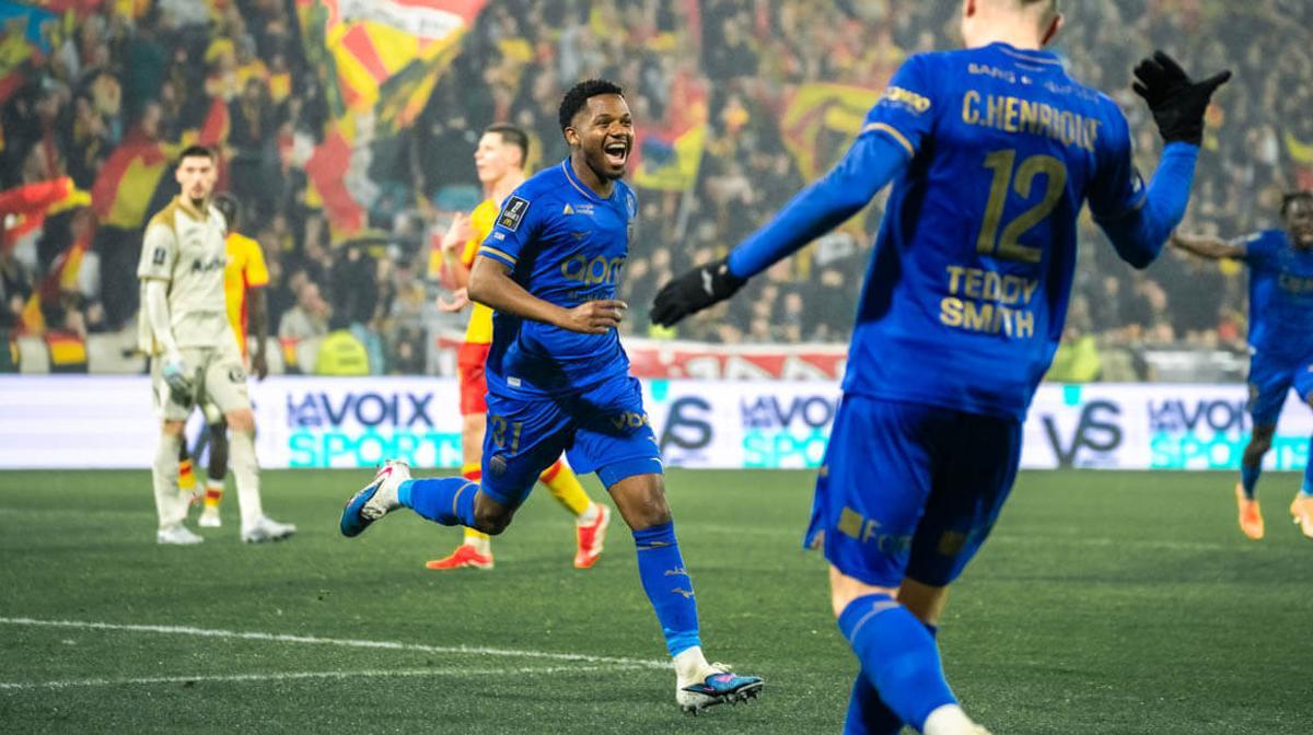 Ansu Fati, celebrando su gol ante el Lens