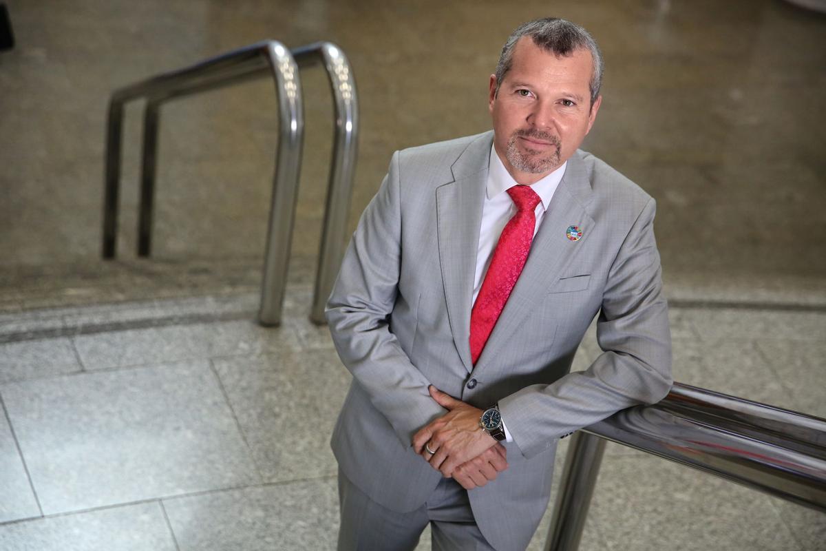 El secretario general de la OMI, Arsenio Dominguez, en Barcelona.