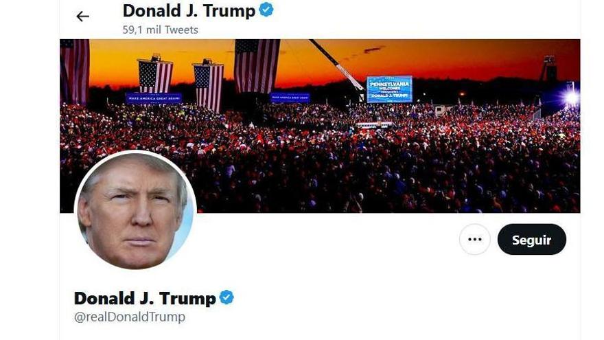 El perfil de Donald Trump en Twitter.