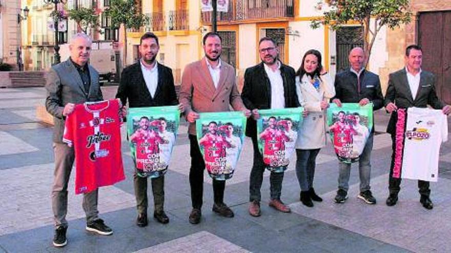 Presentación ayer del partido entre el Jimbee Cartagena y ElPozo Murcia. | PILAR WALS