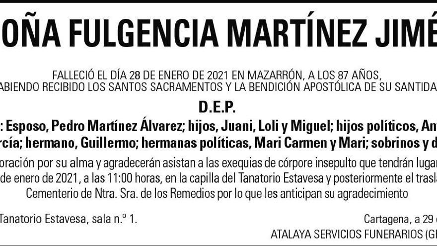 Dª Fulgencia Martínez Jiménez