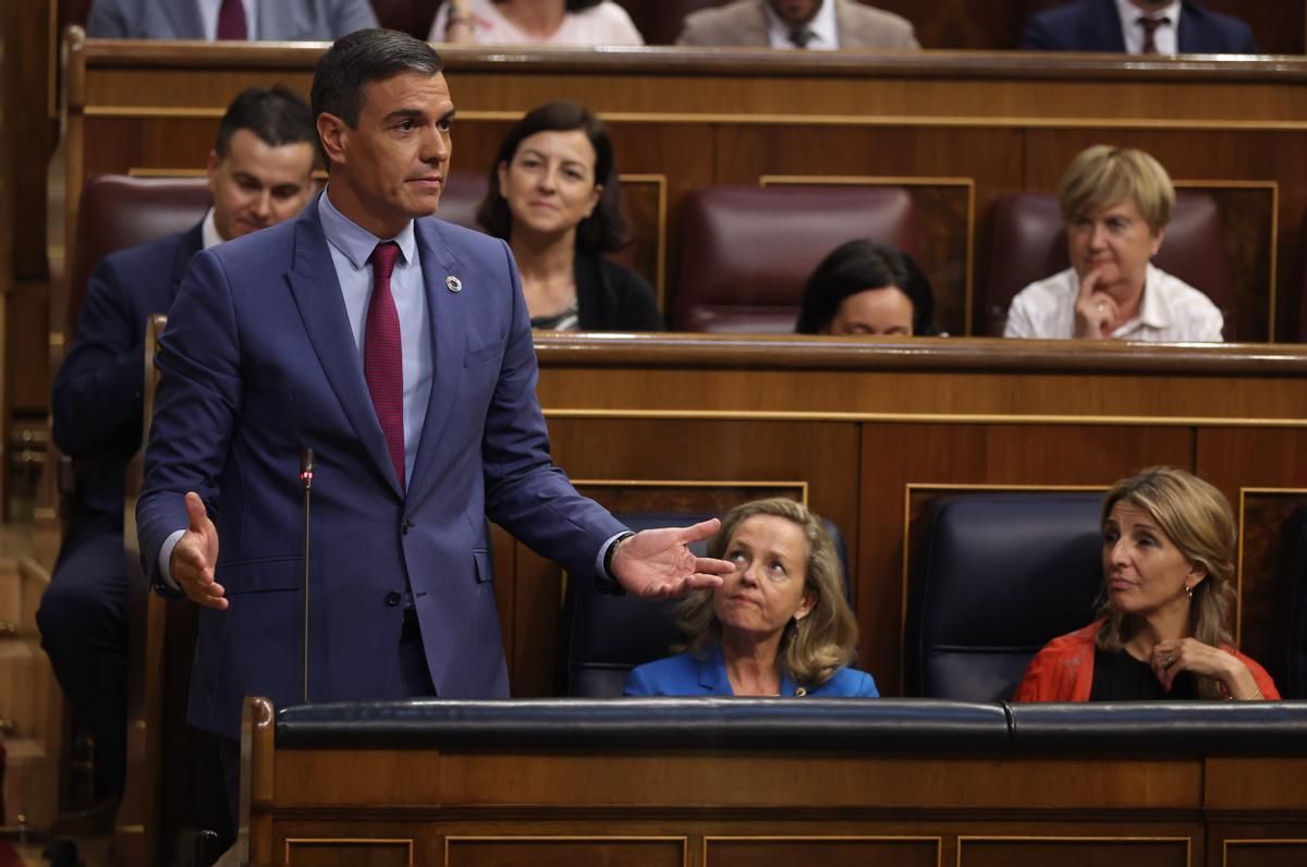 Pedro Sánchez, este miércoles en la sesión de control en el Congreso.