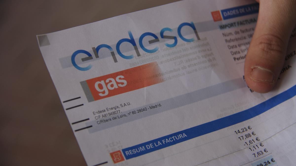 Factura de gas de la companyia Endesa