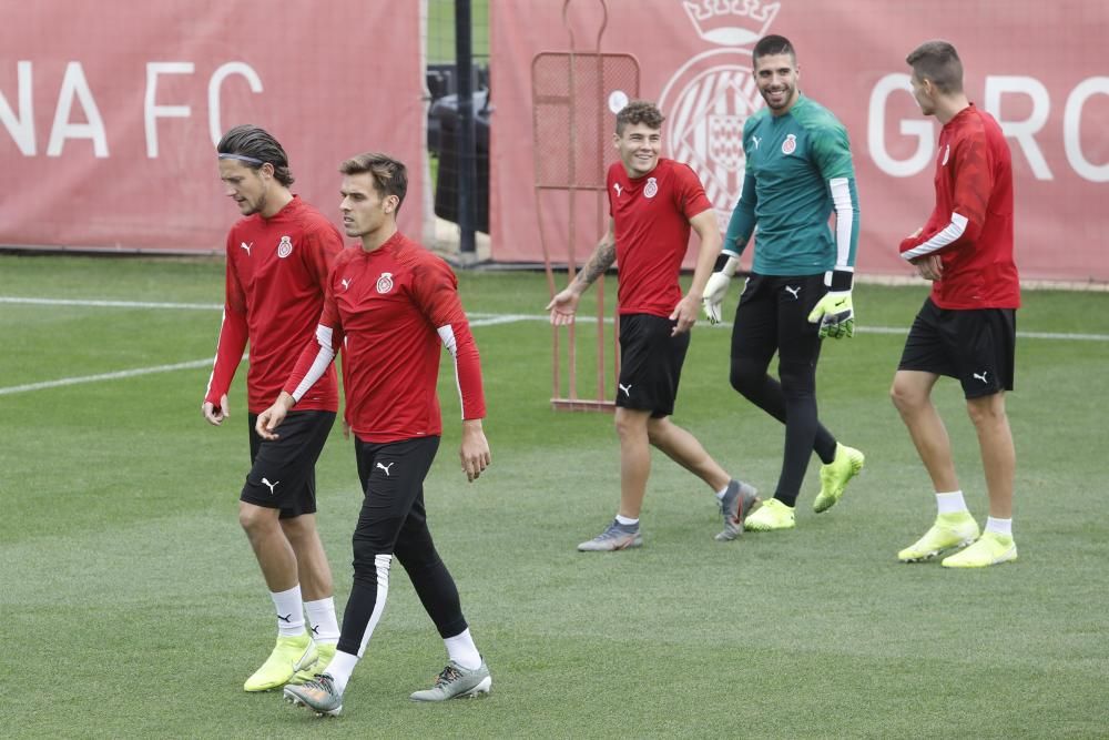 Entrenament del Girona FC a La Vinya