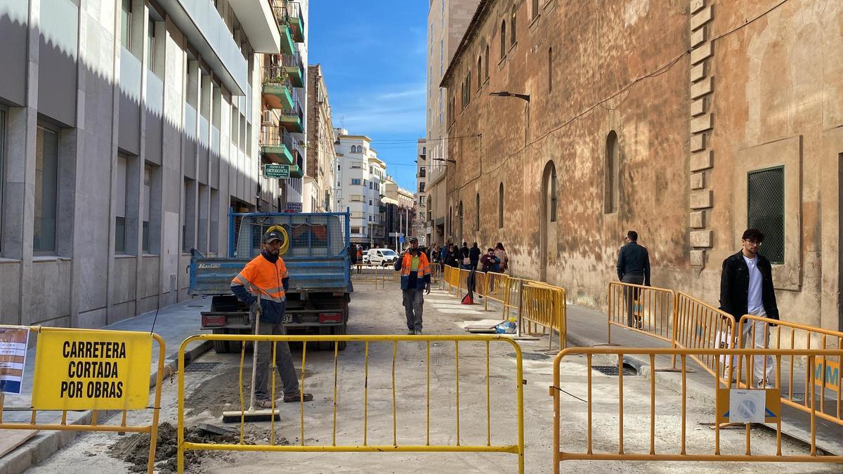 Obras en la calle Bastió d'en Sanoguera